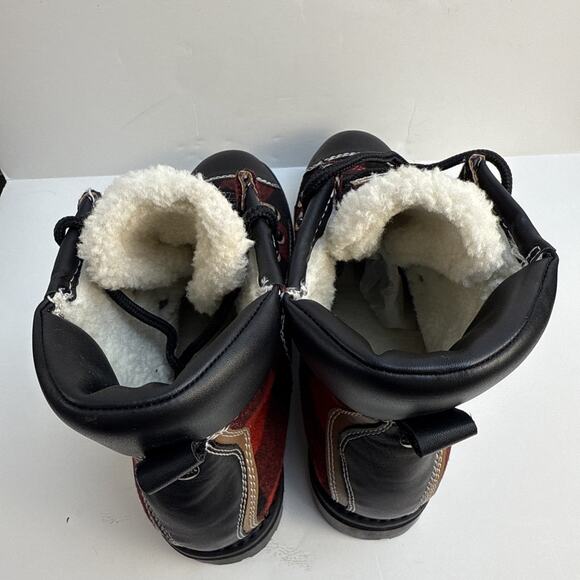 Tommy Hilfiger Women's Tonny Red Fabric Ankle Hiking Boots Sz 8 M Faux Fur NWB - Picture 9 of 15